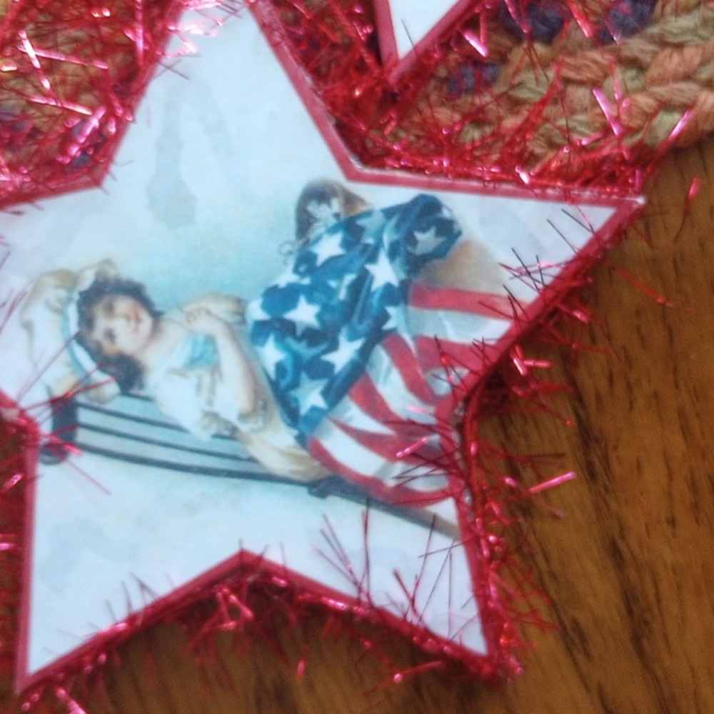 Bethany Lowe Patriotic Stars on Red Tinsel - Picture 6 of 9